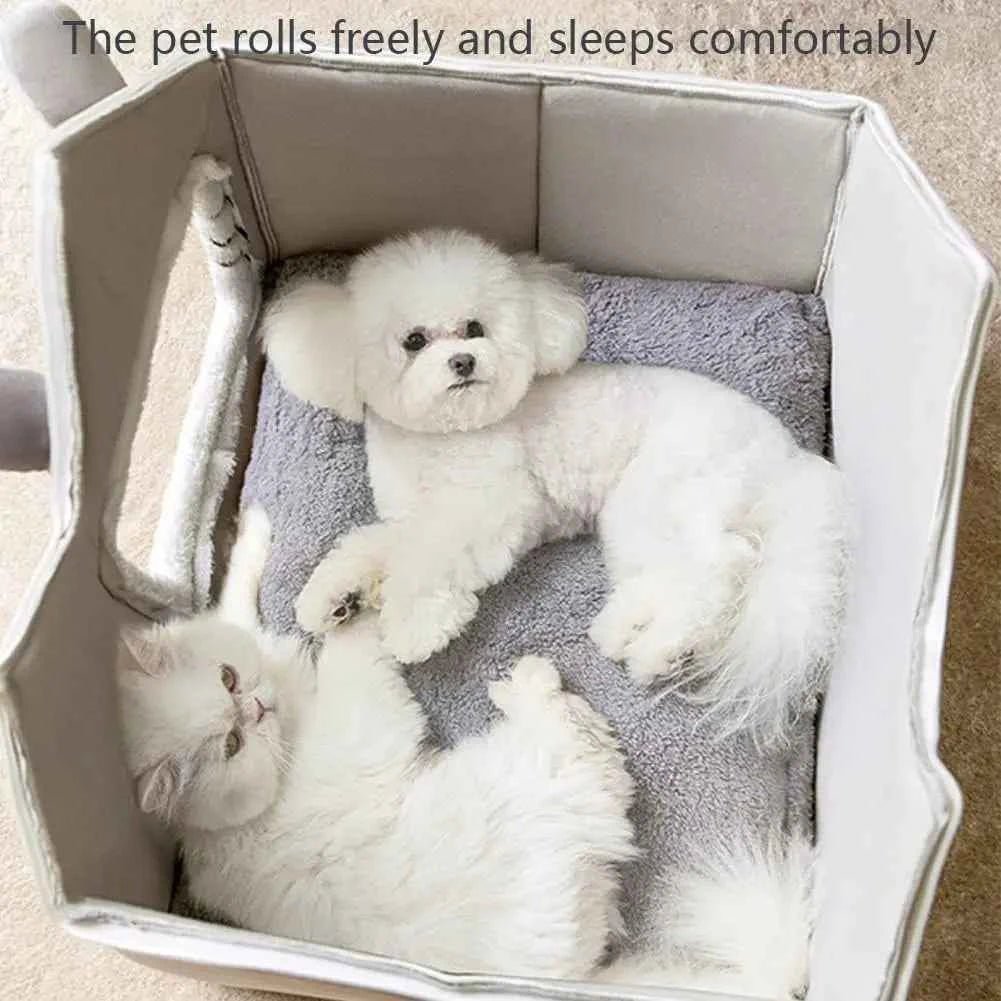Foldable Double Roof Pet House, Cozy Indoor Cat Nest, Portable Dog Kennel by Souths Cheap Stuff