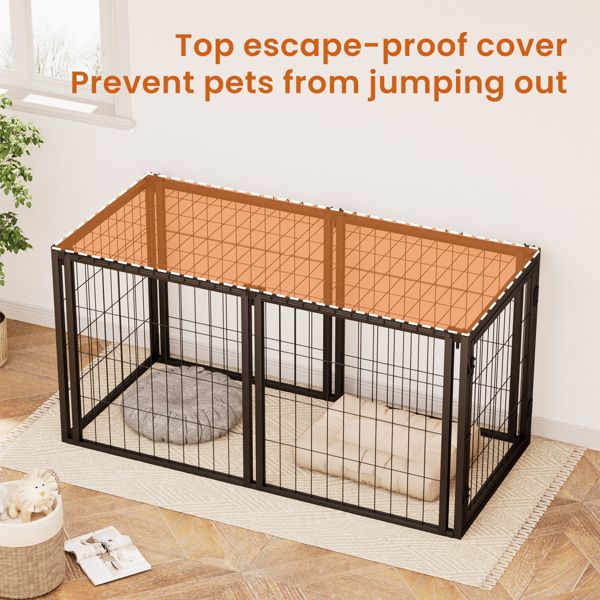 Dog Crate 47.2" Dog Kennel for Small Medium Dogs, Puppy Dog Playpen with Top, Pet Cage, Indoor, Black.47.2"L x 22"W x 24"H. - Spot
