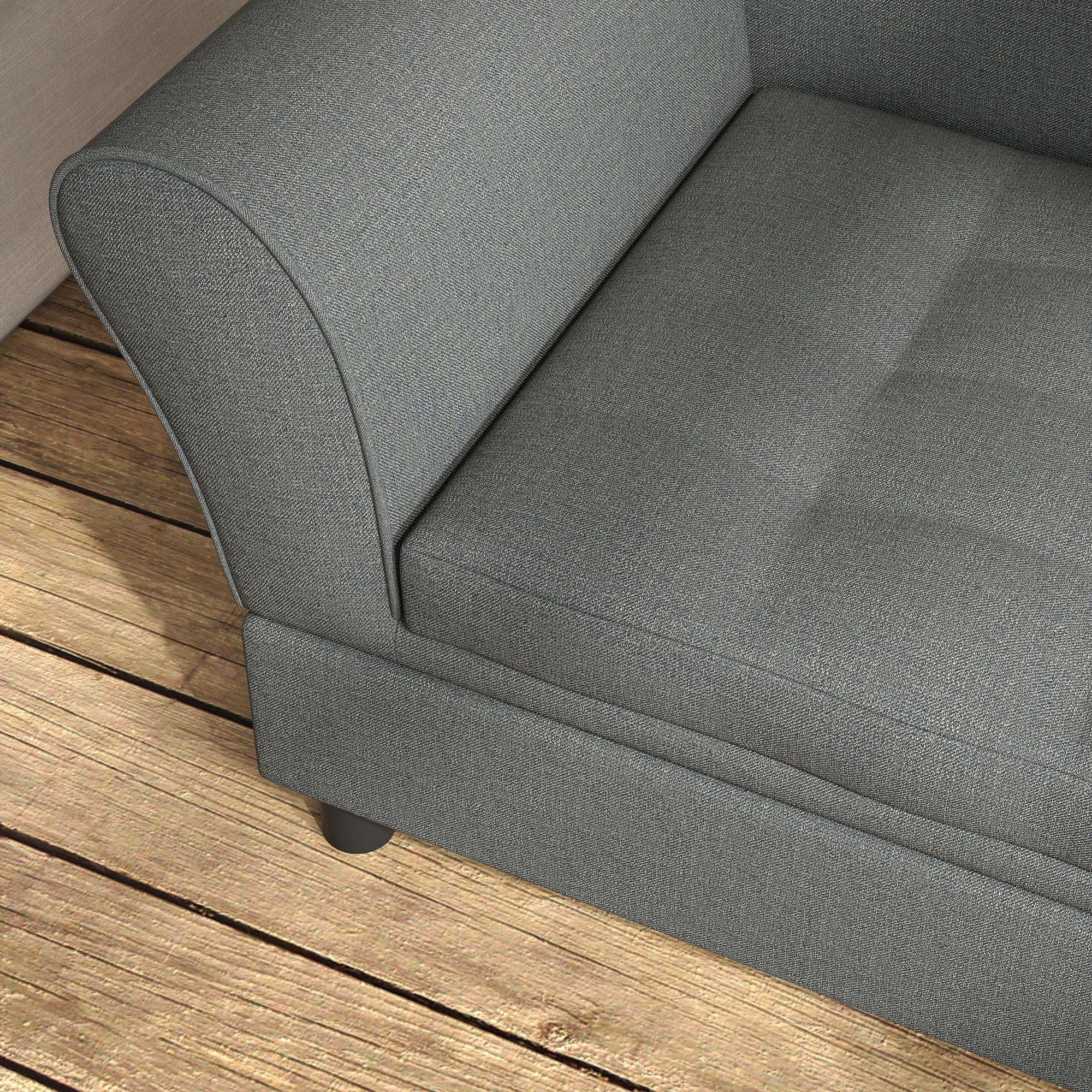 PawHut Elevated Dog Sofa Pet Bed with Storage Soft Cushion for Small Medium Dogs Gray - Spot