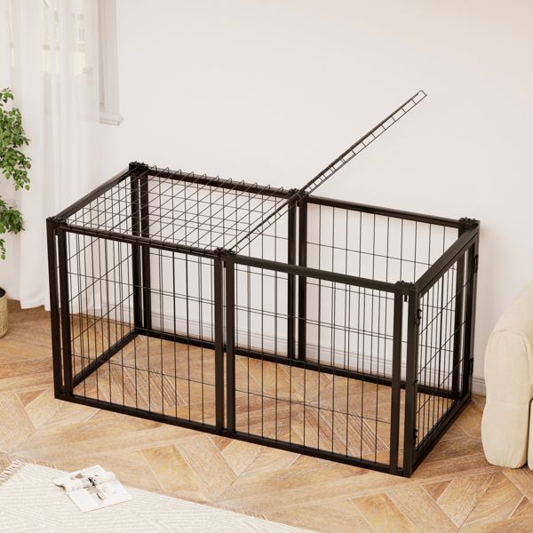 Dog Crate 47.2" Dog Kennel for Small Medium Dogs, Puppy Dog Playpen with Top, Pet Cage, Indoor, Black.47.2"L x 22"W x 24"H. - Spot