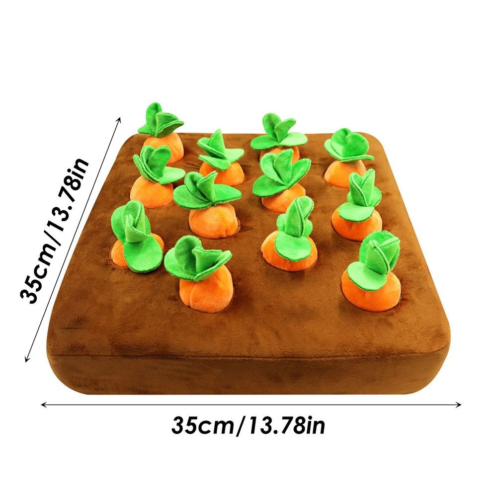 12 Plush Carrots Enrichment Dog Puzzle Toys Hide and Seek Carrot Farm Dog Toys Carrot Patch Dog Snuffle Toy for Puppy Large Dogs - Spot