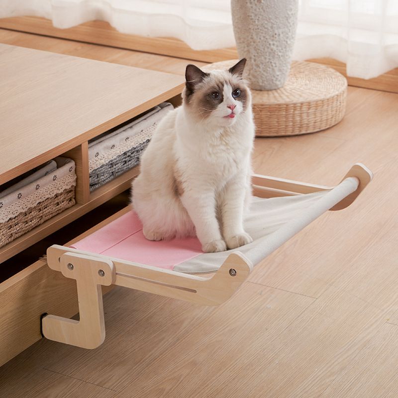 One - Step Cat Bed for Window sill & Bedside;Cat Window Perches ; Sliding Clamping Slot Adjustment Cat Hammock - Spot