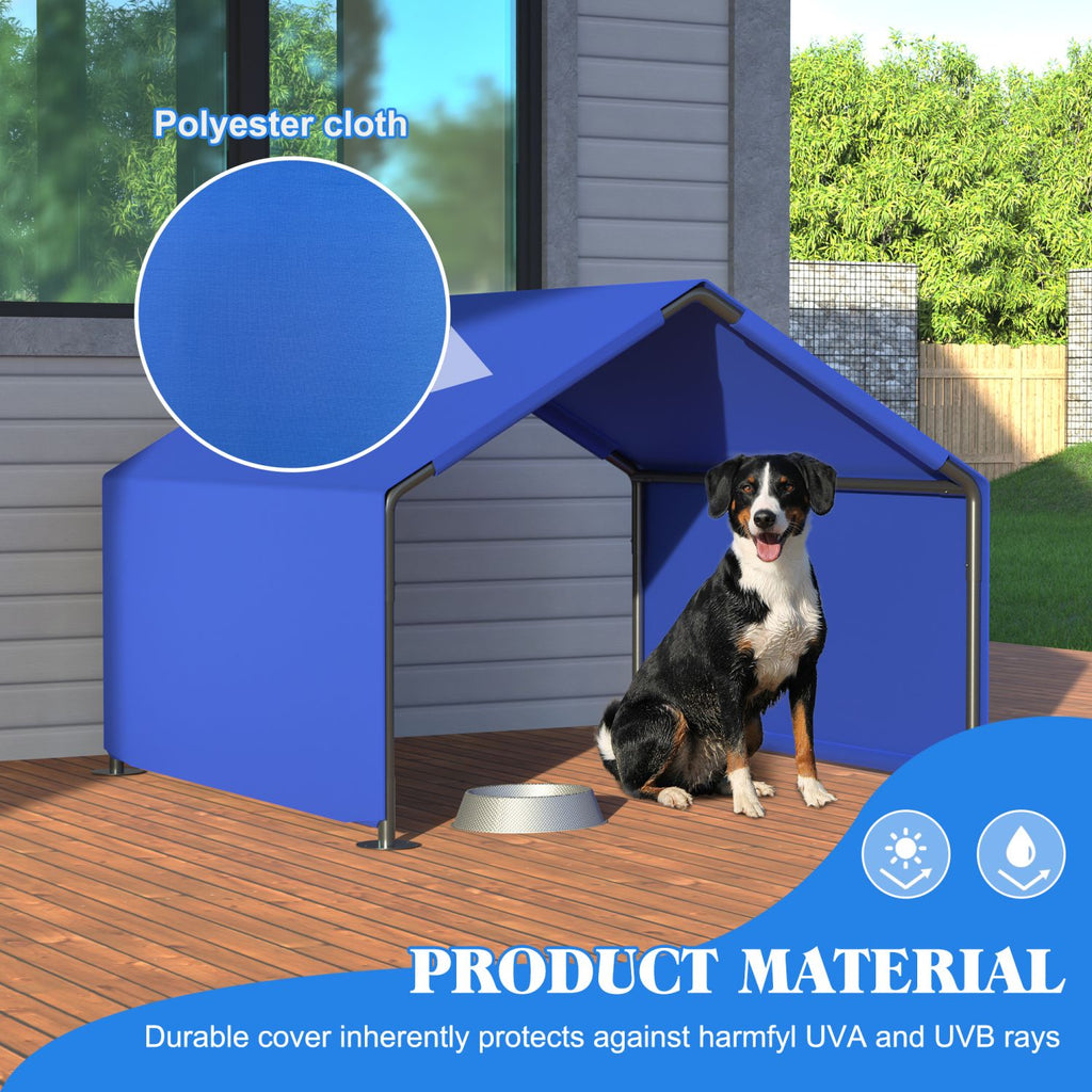 Dog Shade Shelter Outdoor Tent for Small Medium Dogs, Waterproof Sun Protection Pet House for Dogs, Small Animals and Livestock, Blue - Spot