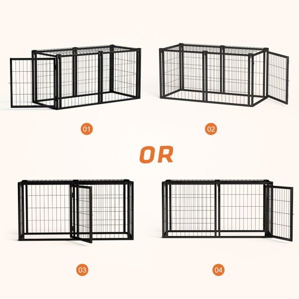 Dog Crate 47.2" Dog Kennel for Small Medium Dogs, Puppy Dog Playpen with Top, Pet Cage, Indoor, Black.47.2"L x 22"W x 24"H. - Spot