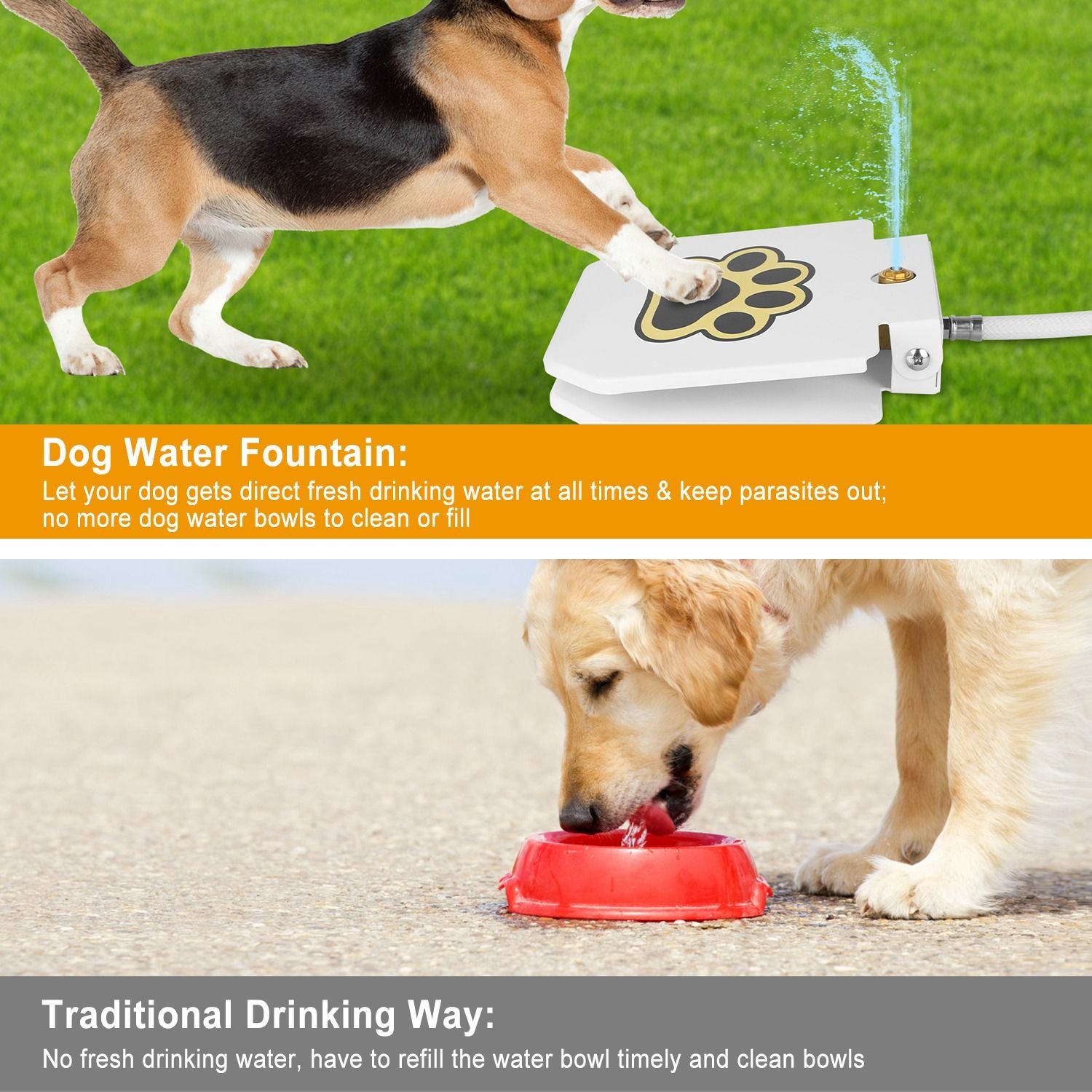 Dog Water Fountain Outdoor Dog Pet Water Dispenser Step - on Activated Sprinkler - Spot