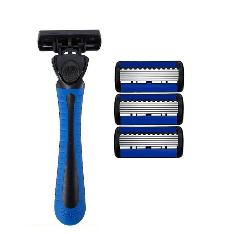6 - layer razor blade, men's stainless steel blade, classic water washed razor, sharp blade for clean shaving - Spot