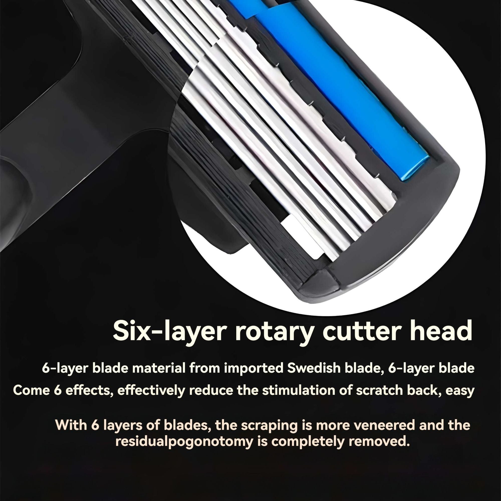 6 - layer razor blade, men's stainless steel blade, classic water washed razor, sharp blade for clean shaving - Spot