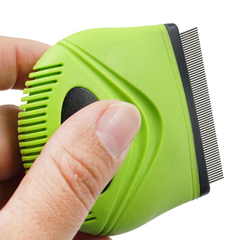 Pet Life 'Grazer' Handheld Travel Grooming Cat and Dog Flea and Tick Comb - Spot