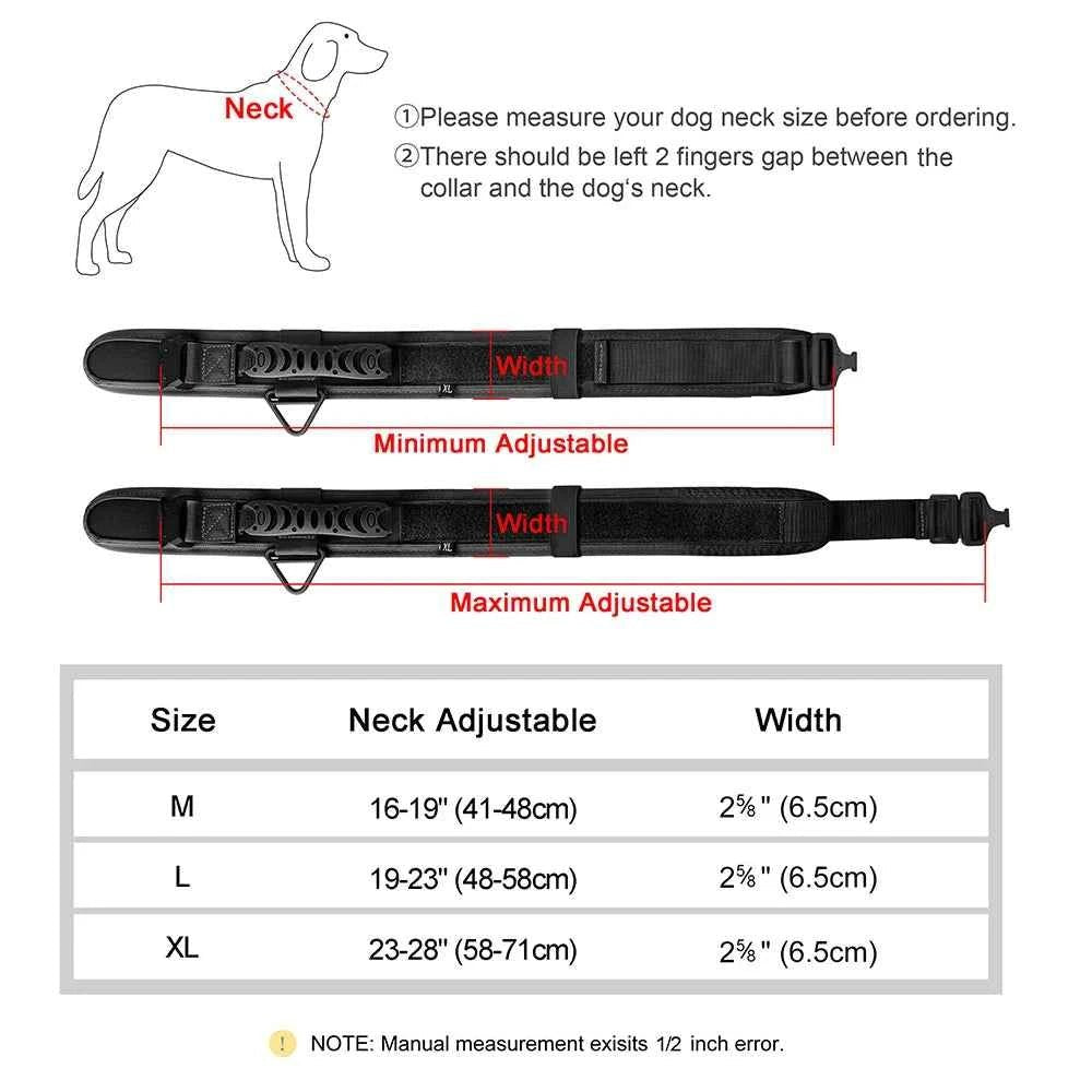 Heavy-Duty Tactical Dog Collar with Leash for Large Dogs - German Shepherd Training Gear by Souths Cheap Stuff