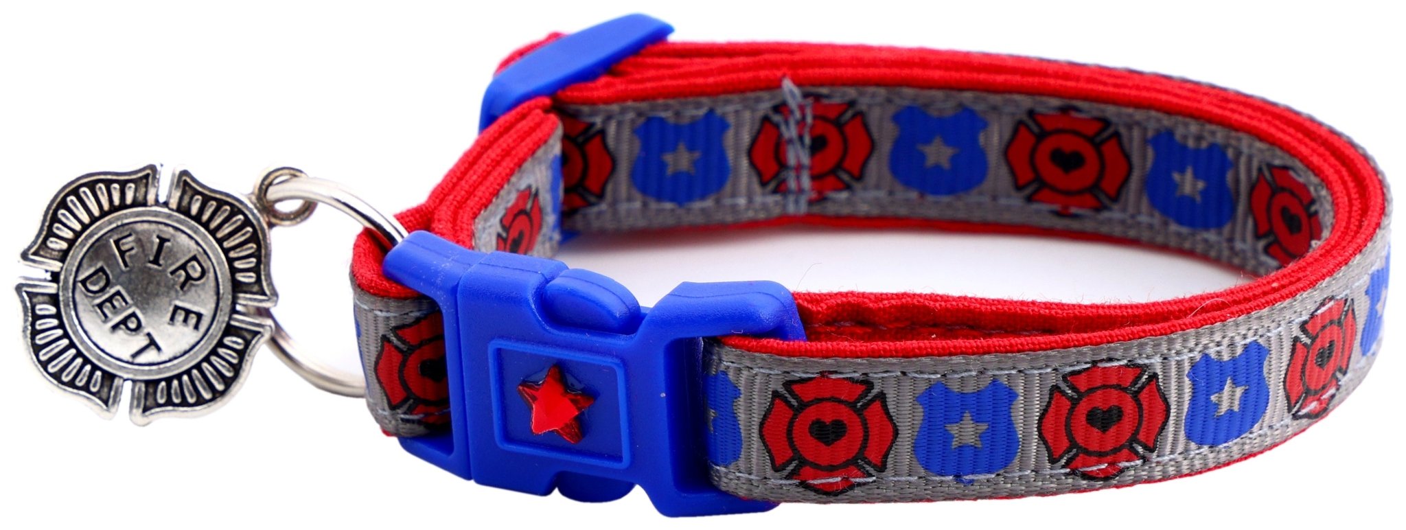 Fire And Police Badges Cat Collar With Breakaway Clip - shop_name pets petsupplys