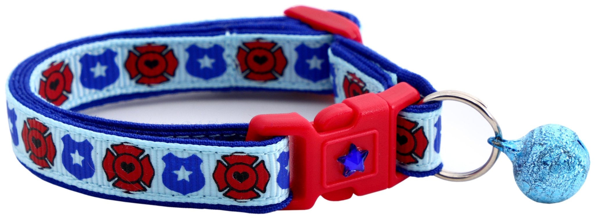 Fire And Police Badges Cat Collar With Breakaway Clip - shop_name pets petsupplys