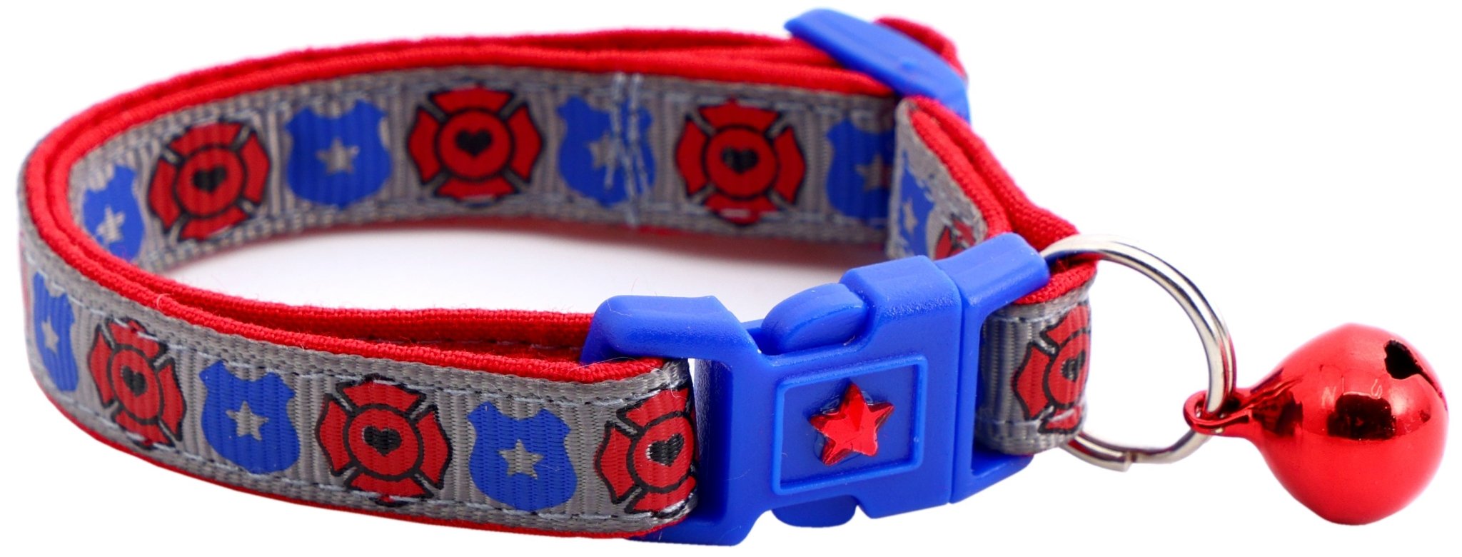 Fire And Police Badges Cat Collar With Breakaway Clip - shop_name pets petsupplys
