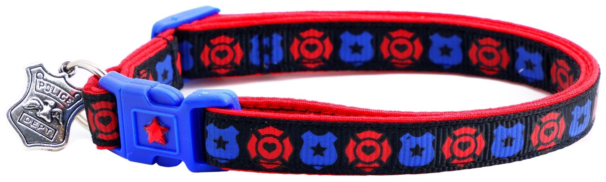 Fire And Police Badges Cat Collar With Breakaway Clip - shop_name pets petsupplys