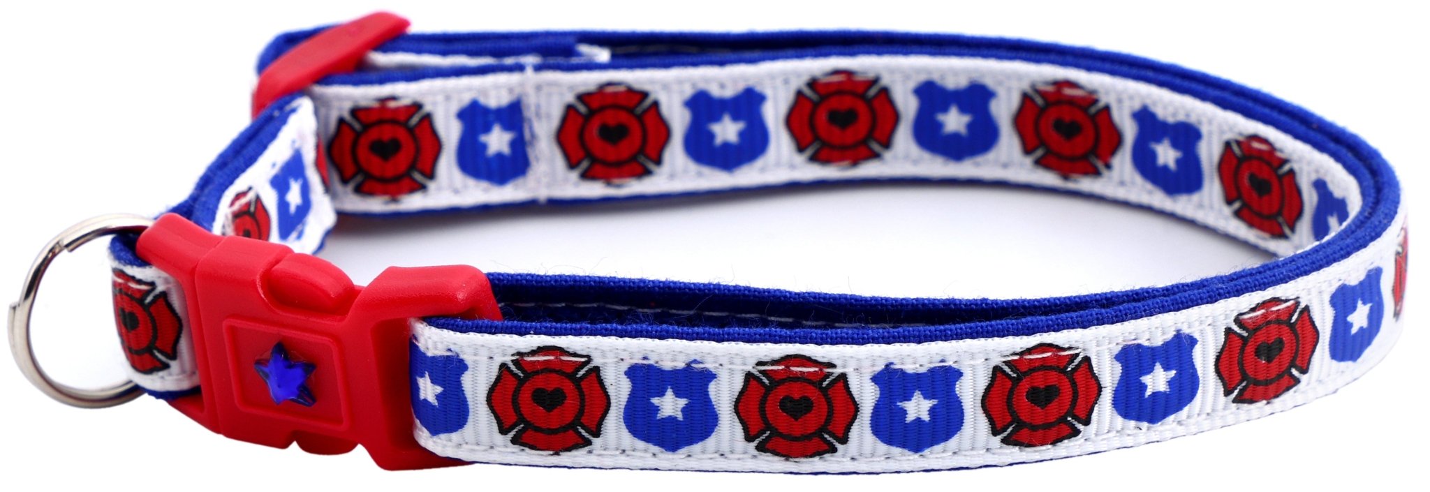 Fire And Police Badges Cat Collar With Breakaway Clip - shop_name pets petsupplys