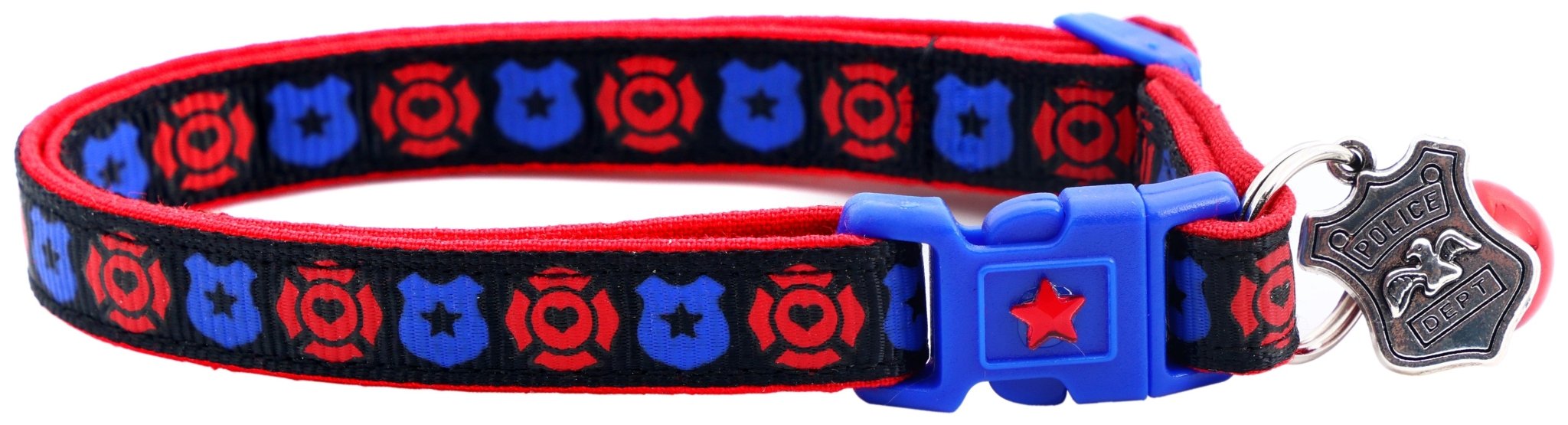 Fire And Police Badges Cat Collar With Breakaway Clip - shop_name pets petsupplys