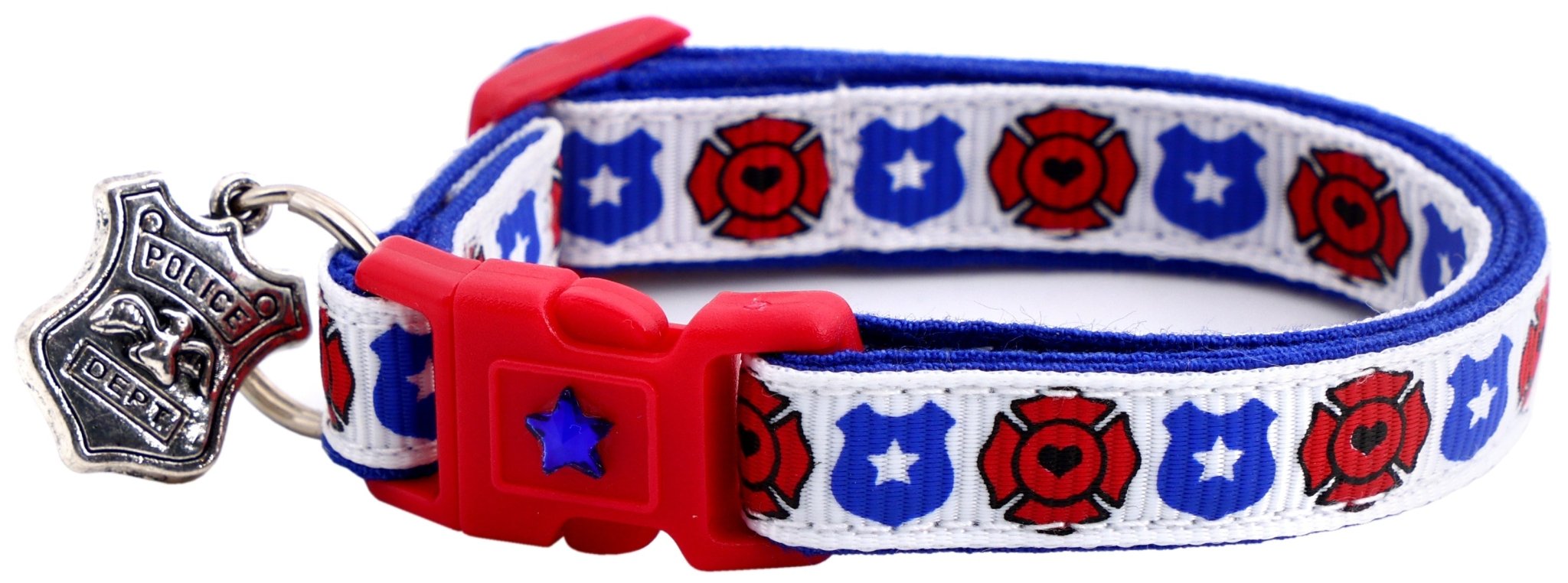 Fire And Police Badges Cat Collar With Breakaway Clip - shop_name pets petsupplys