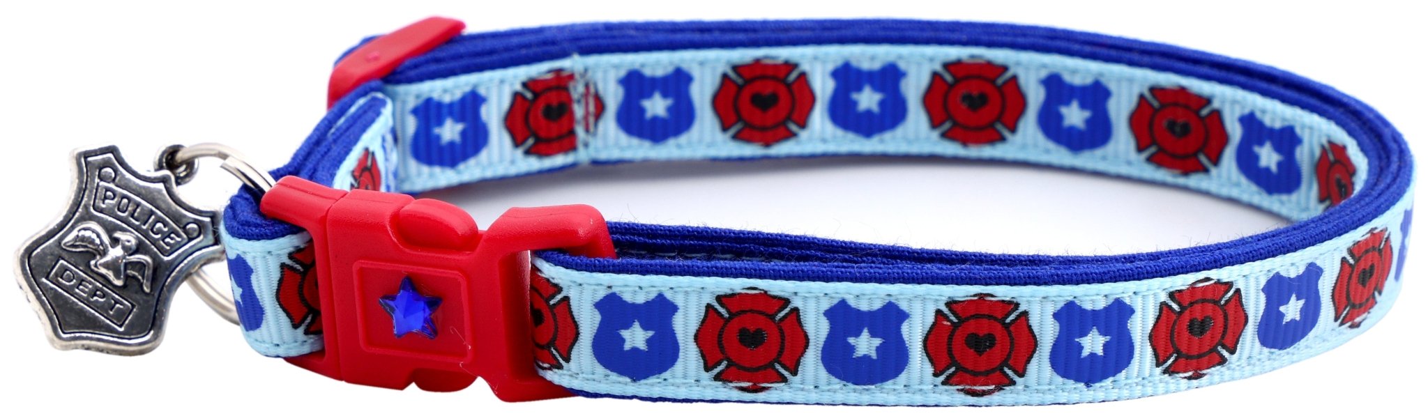 Fire And Police Badges Cat Collar With Breakaway Clip - shop_name pets petsupplys
