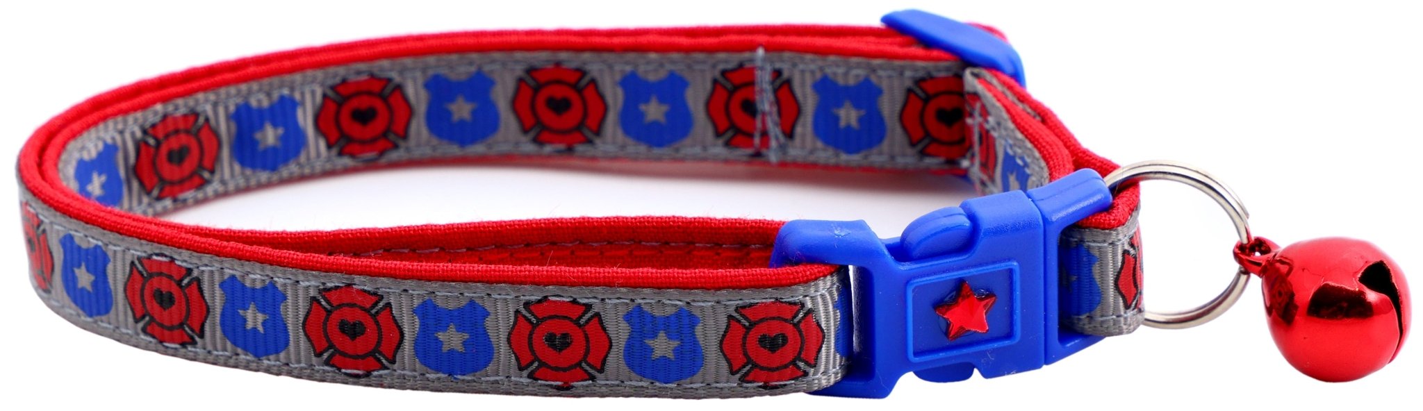 Fire And Police Badges Cat Collar With Breakaway Clip - shop_name pets petsupplys