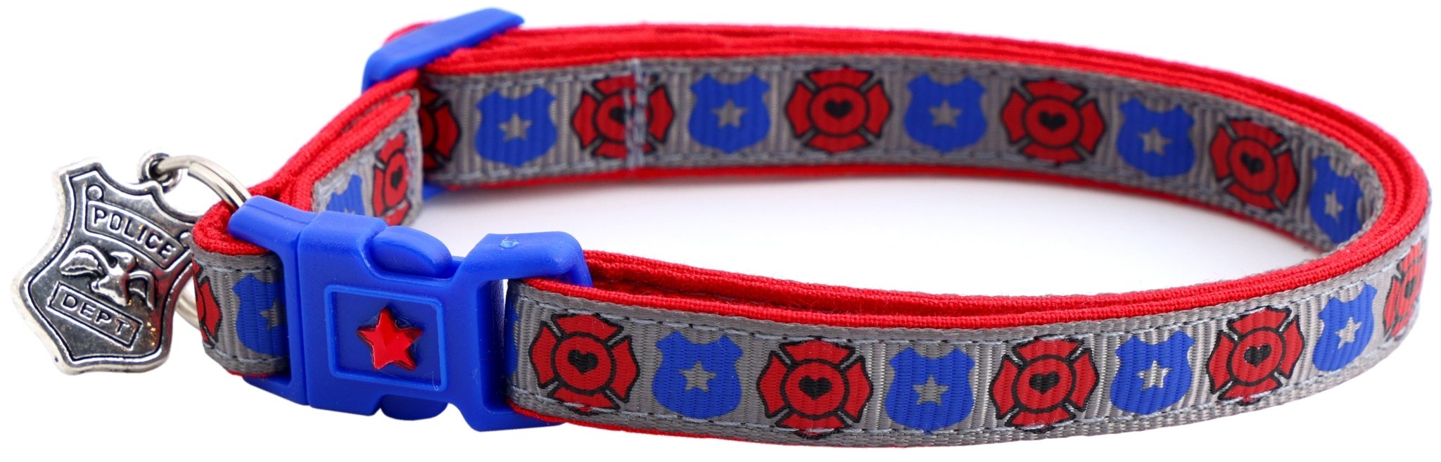 Fire And Police Badges Cat Collar With Breakaway Clip - shop_name pets petsupplys