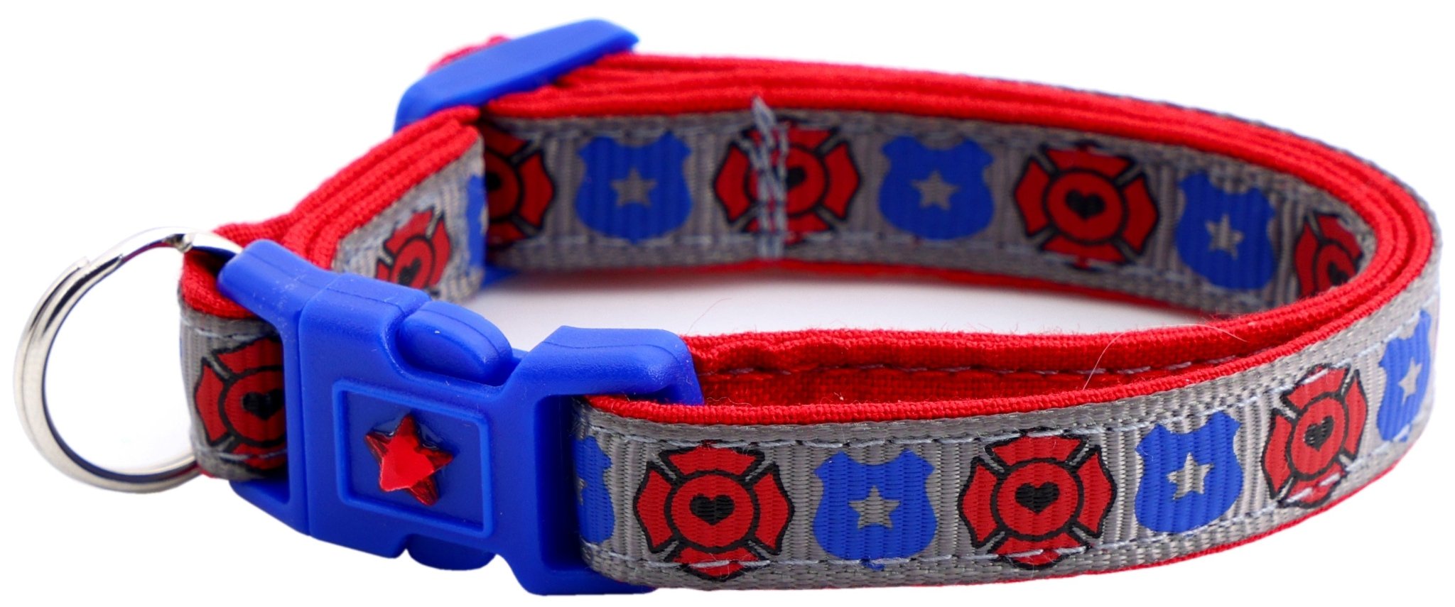 Fire And Police Badges Cat Collar With Breakaway Clip - shop_name pets petsupplys