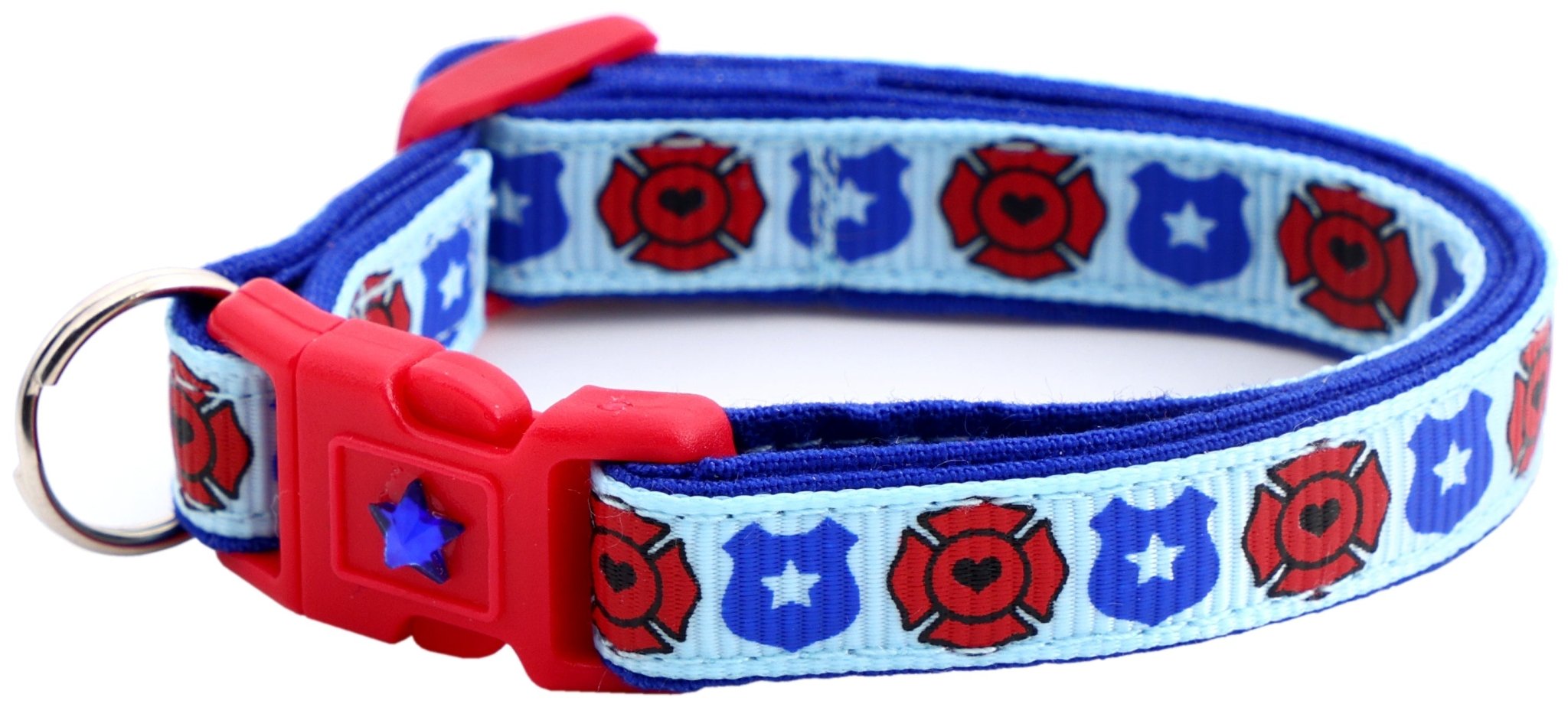 Fire And Police Badges Cat Collar With Breakaway Clip - shop_name pets petsupplys