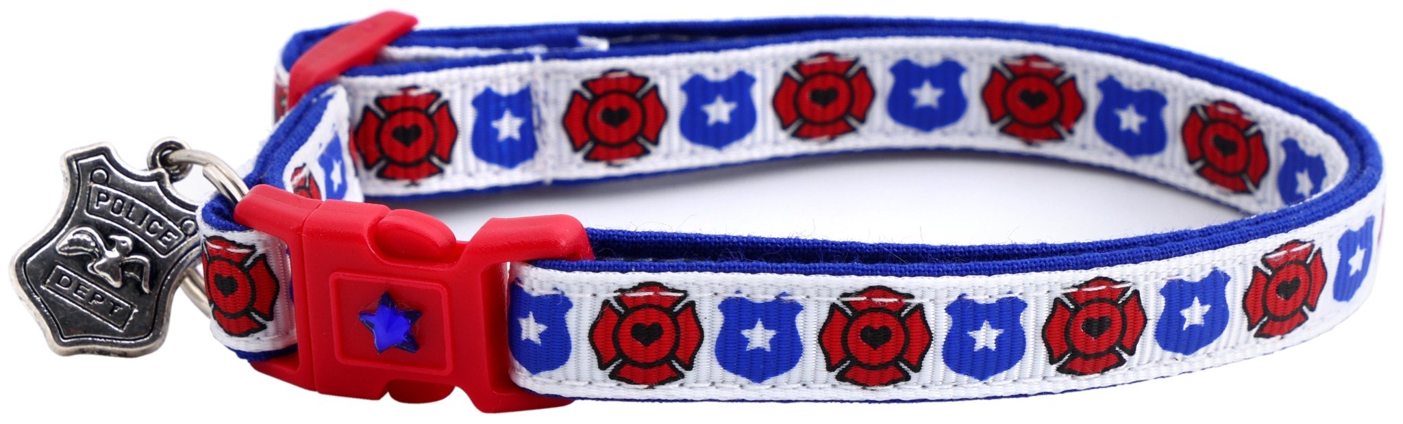 Fire And Police Badges Cat Collar With Breakaway Clip - shop_name pets petsupplys