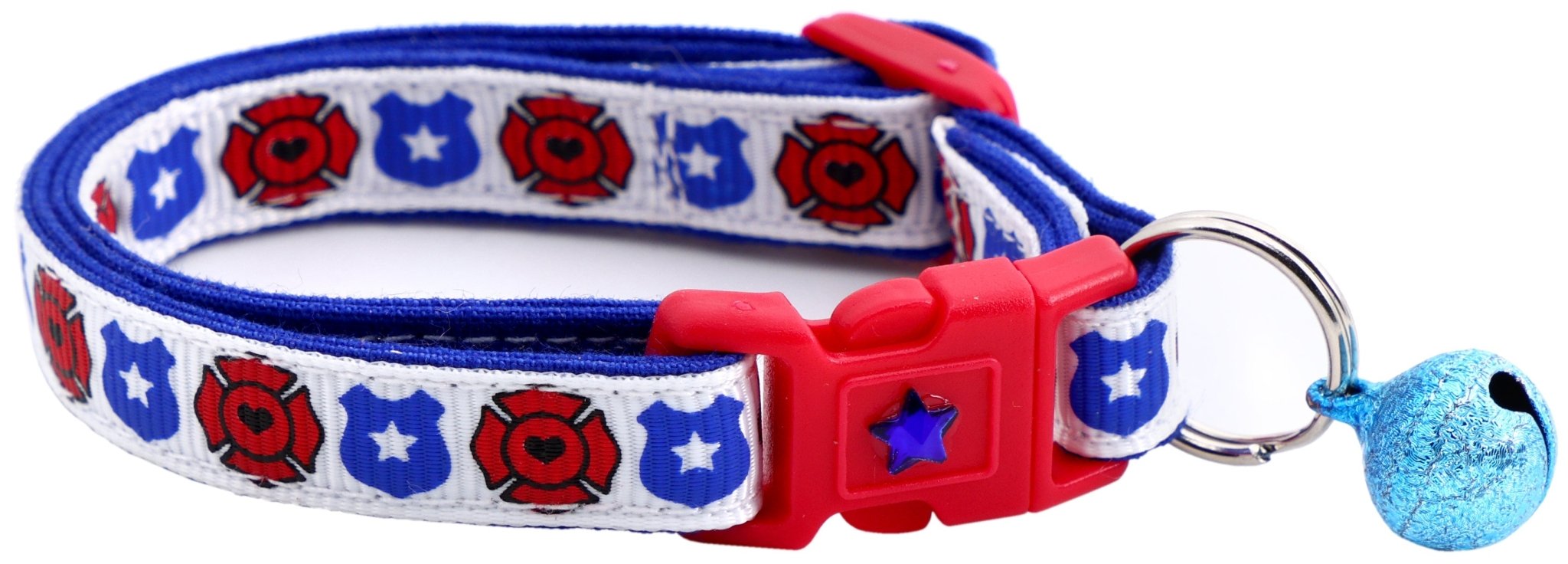 Fire And Police Badges Cat Collar With Breakaway Clip - shop_name pets petsupplys