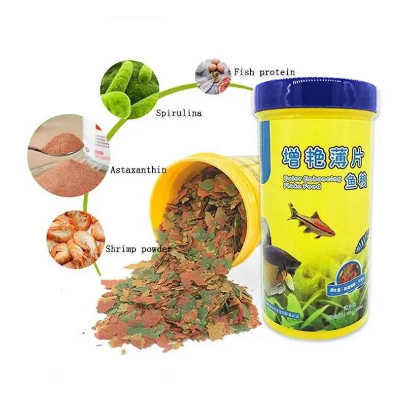 Fish Food Coloring and Brightening Feed High-nutrient Tropical Fish Growth Healthy Fish Food Flakes by Souths Cheap Stuff