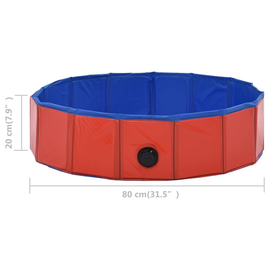 Foldable Dog Swimming Pool Red 31.5"x7.9" PVC - Spot