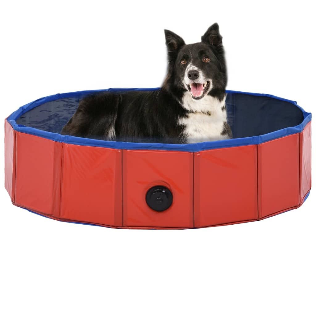 Foldable Dog Swimming Pool Red 31.5"x7.9" PVC - Spot