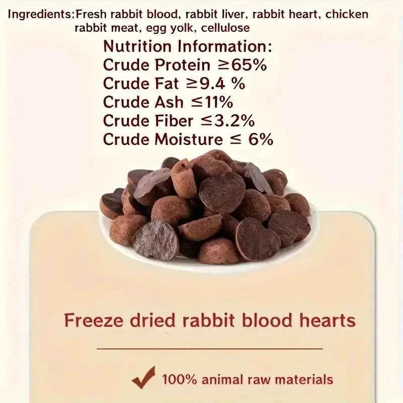 Iron-Rich Rabbit Blood Cat Snacks, High Protein Freeze-Dried Pet Treats, 3.5oz by Souths Cheap Stuff