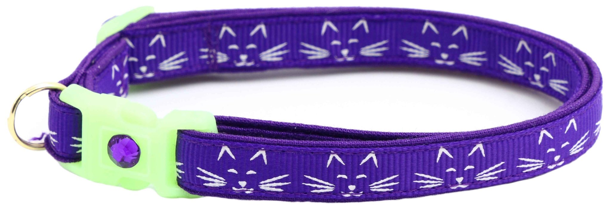 Glowing Cat Faces Breakaway Cat Collar by Pugs2Persians