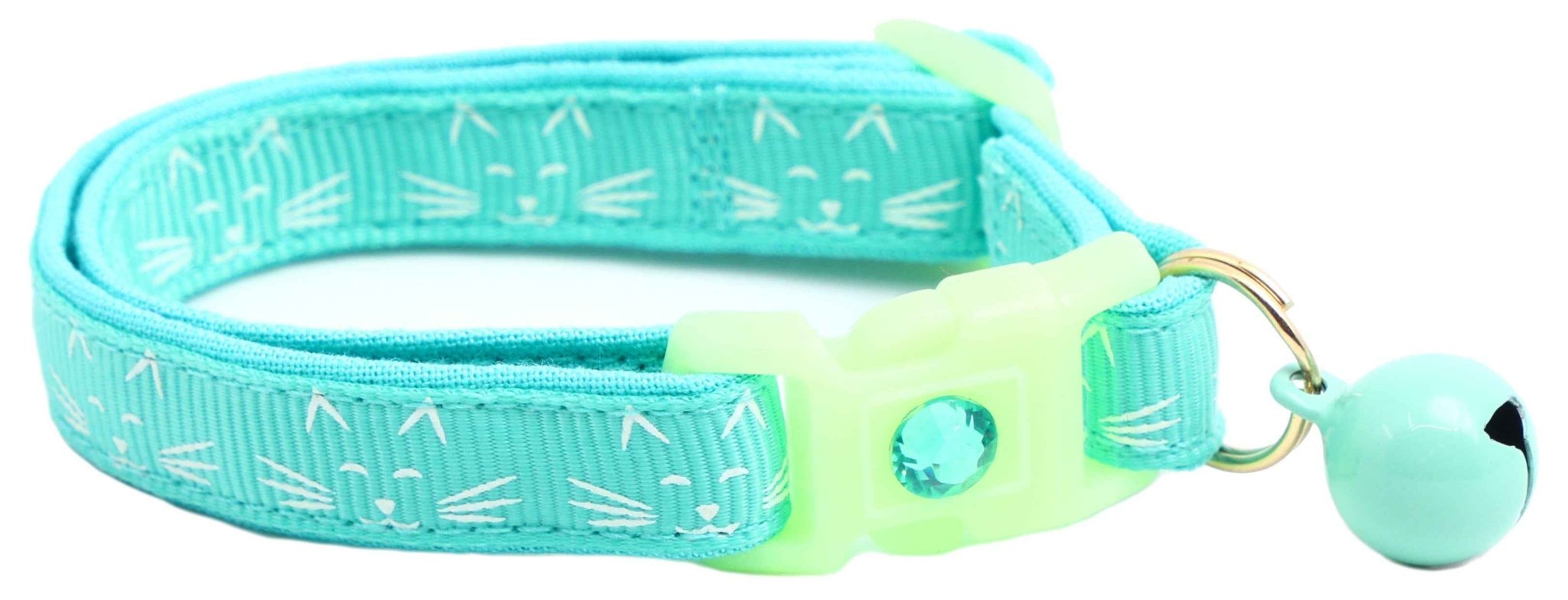 Glowing Cat Faces Breakaway Cat Collar by Pugs2Persians