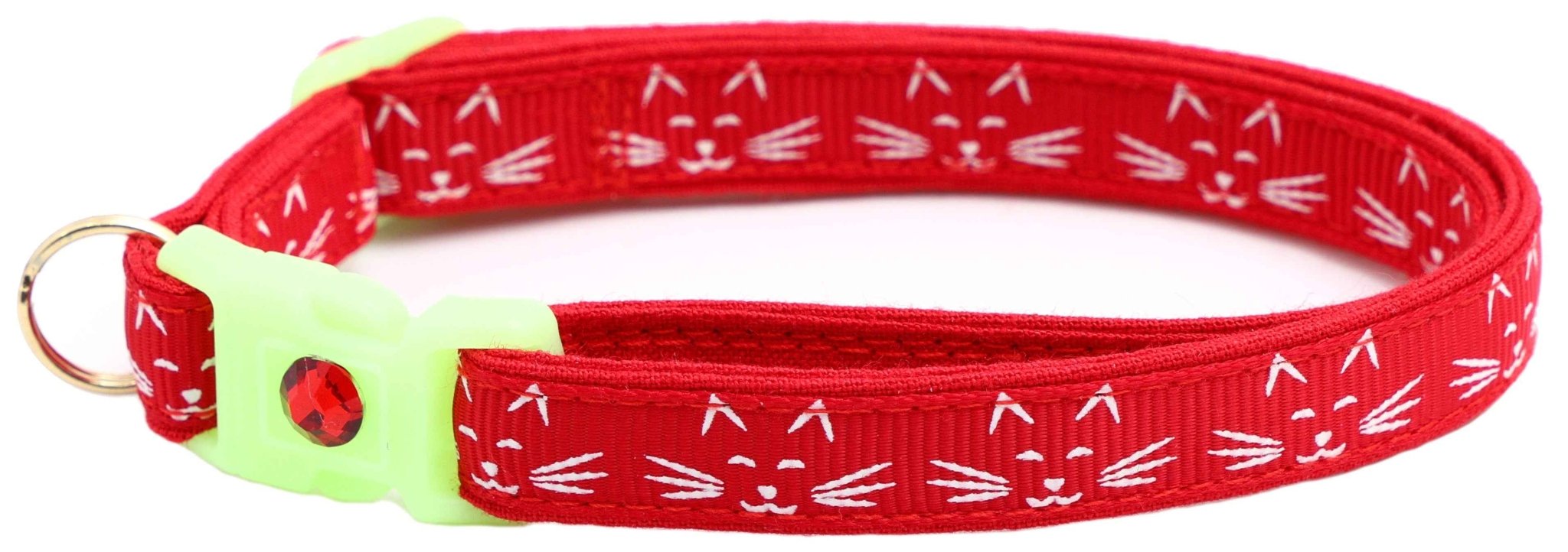 Glowing Cat Faces Breakaway Cat Collar by Pugs2Persians