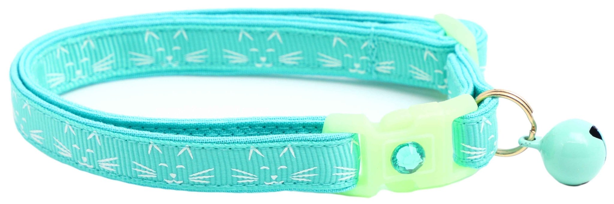 Glowing Cat Faces Breakaway Cat Collar by Pugs2Persians