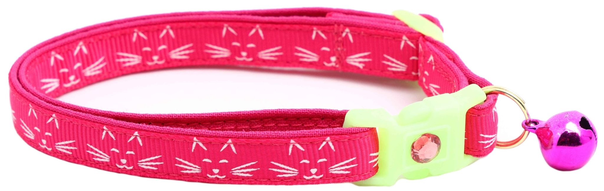 Glowing Cat Faces Breakaway Cat Collar by Pugs2Persians