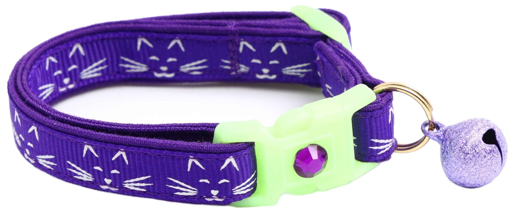 Glowing Cat Faces Breakaway Cat Collar by Pugs2Persians