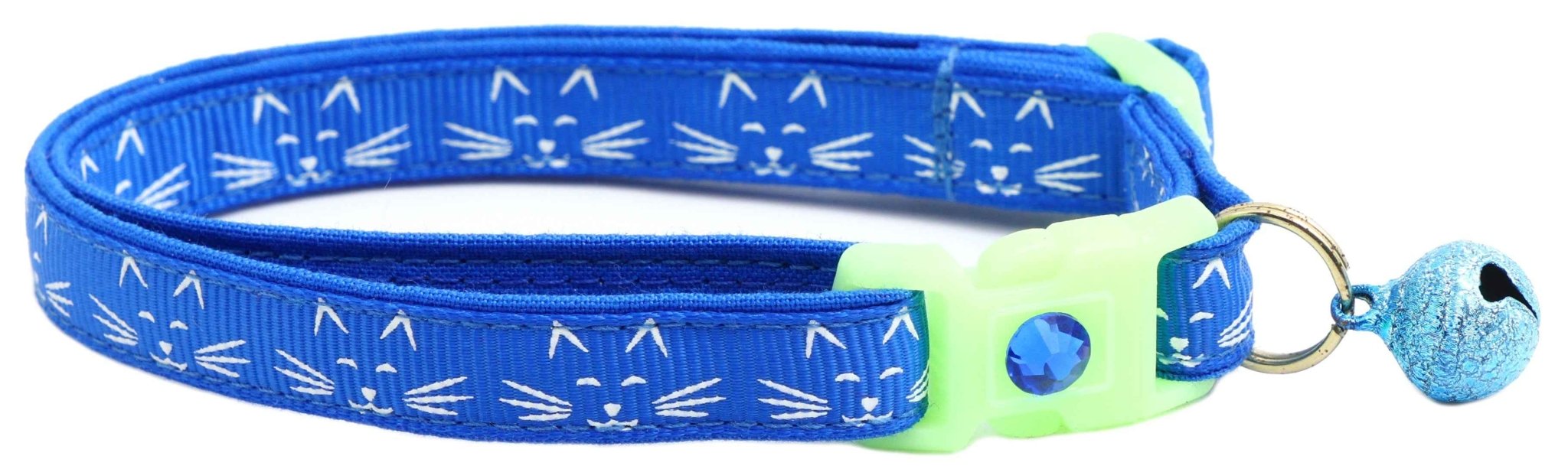 Glowing Cat Faces Breakaway Cat Collar by Pugs2Persians
