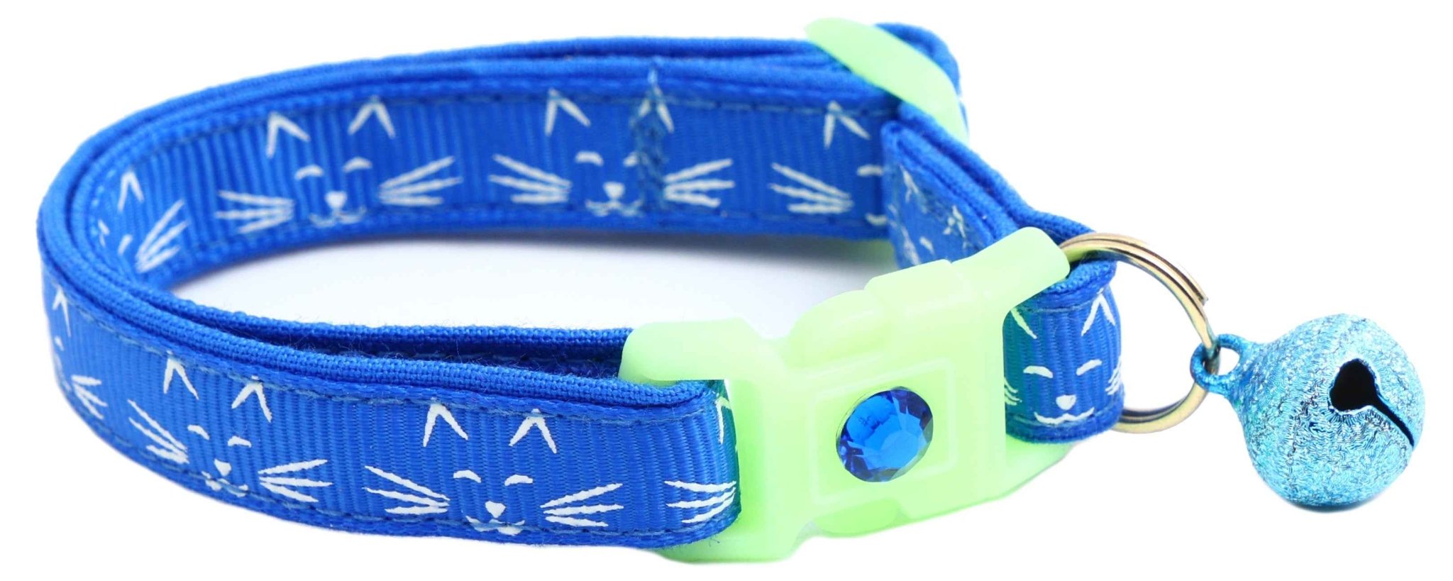 Glowing Cat Faces Breakaway Cat Collar by Pugs2Persians