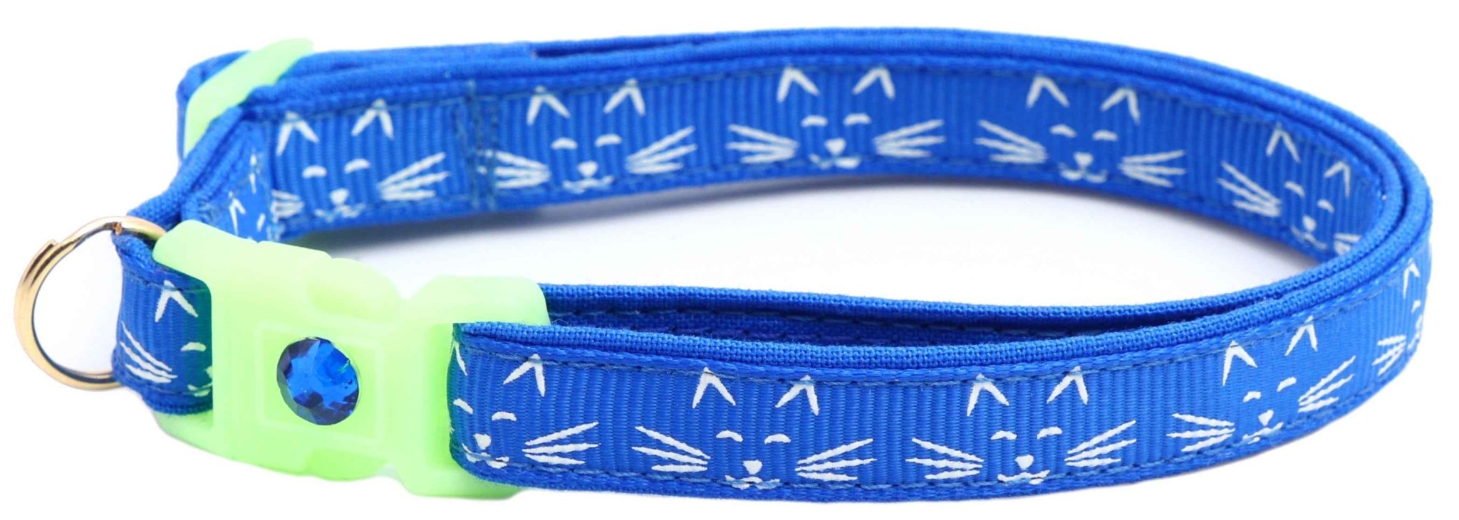 Glowing Cat Faces Breakaway Cat Collar by Pugs2Persians