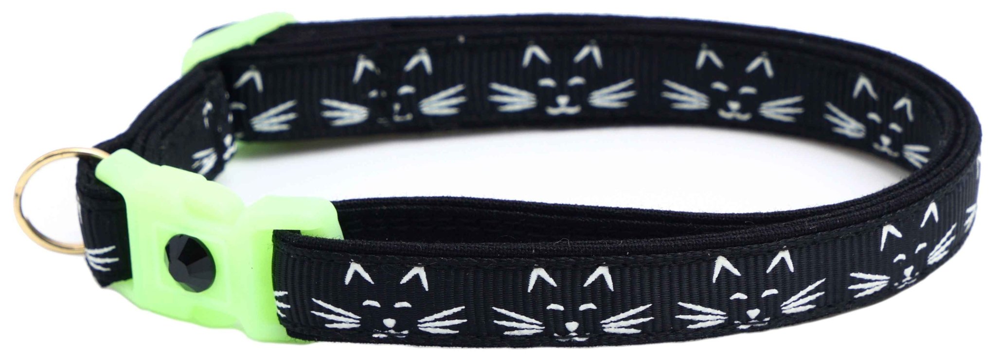 Glowing Cat Faces Breakaway Cat Collar by Pugs2Persians
