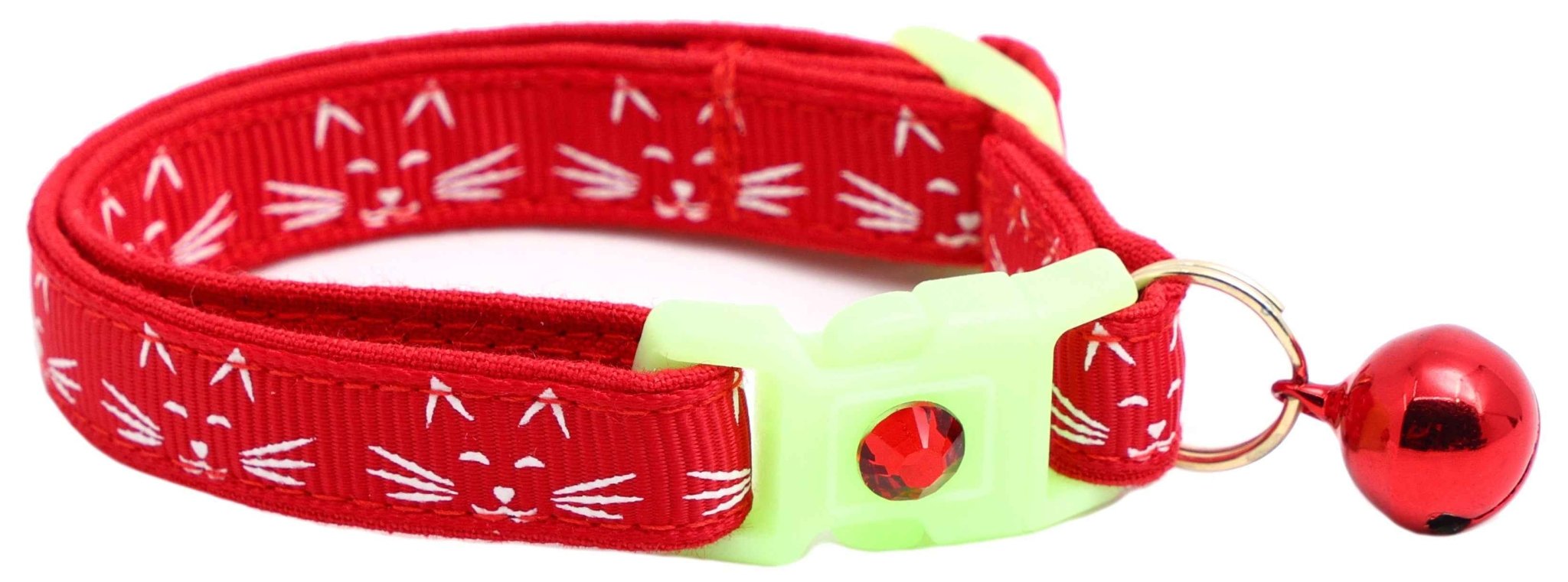 Glowing Cat Faces Breakaway Cat Collar by Pugs2Persians