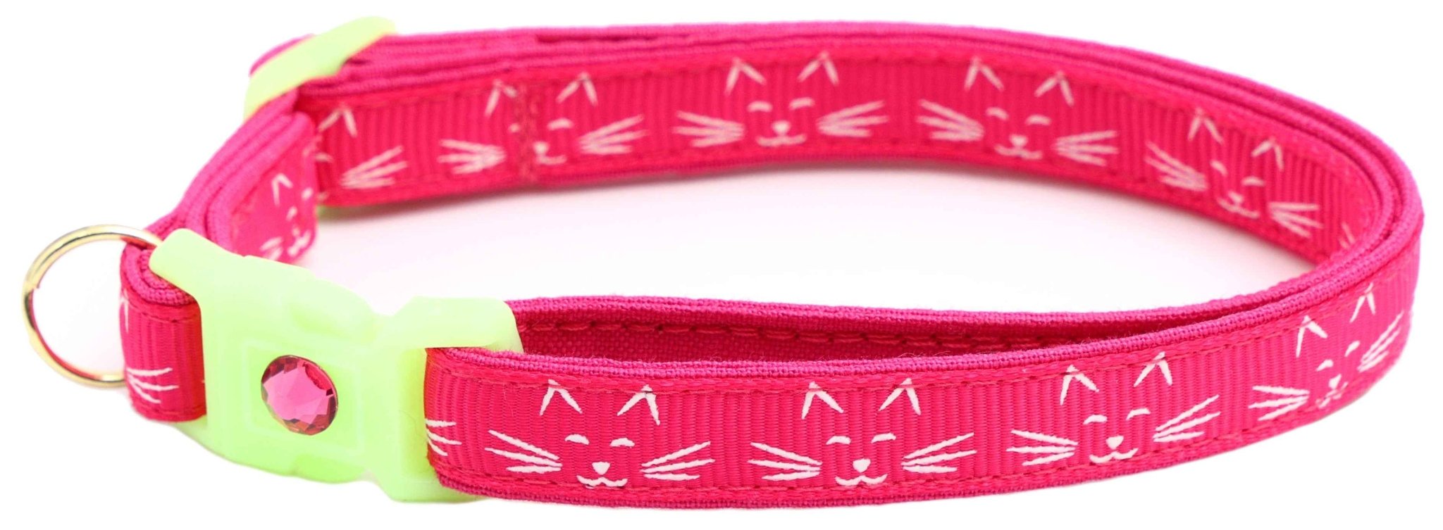Glowing Cat Faces Breakaway Cat Collar by Pugs2Persians