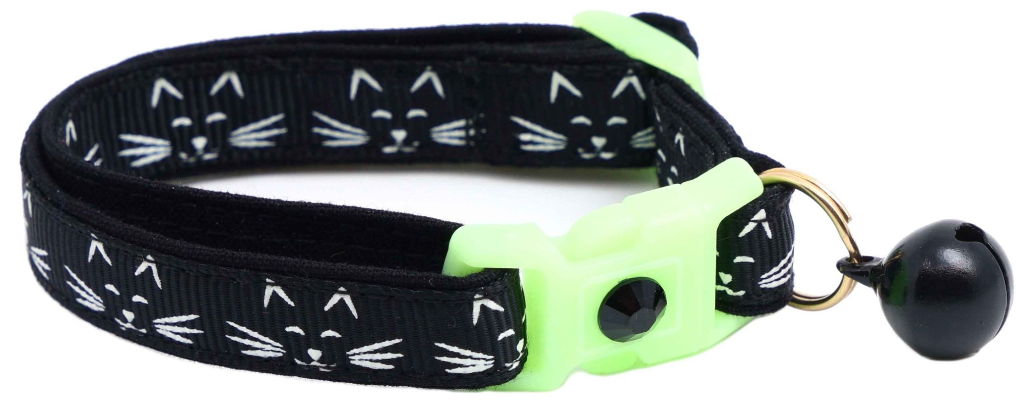 Glowing Cat Faces Breakaway Cat Collar by Pugs2Persians