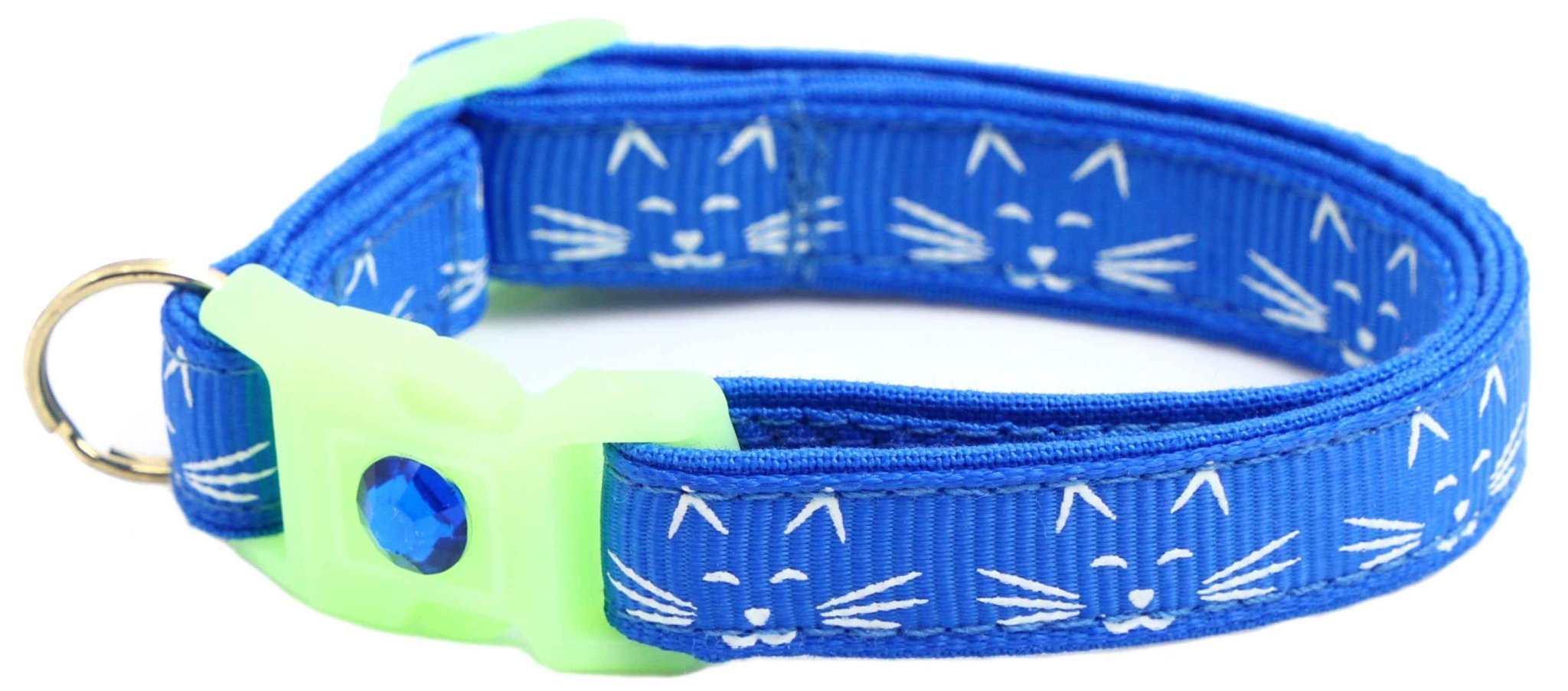 Glowing Cat Faces Breakaway Cat Collar by Pugs2Persians