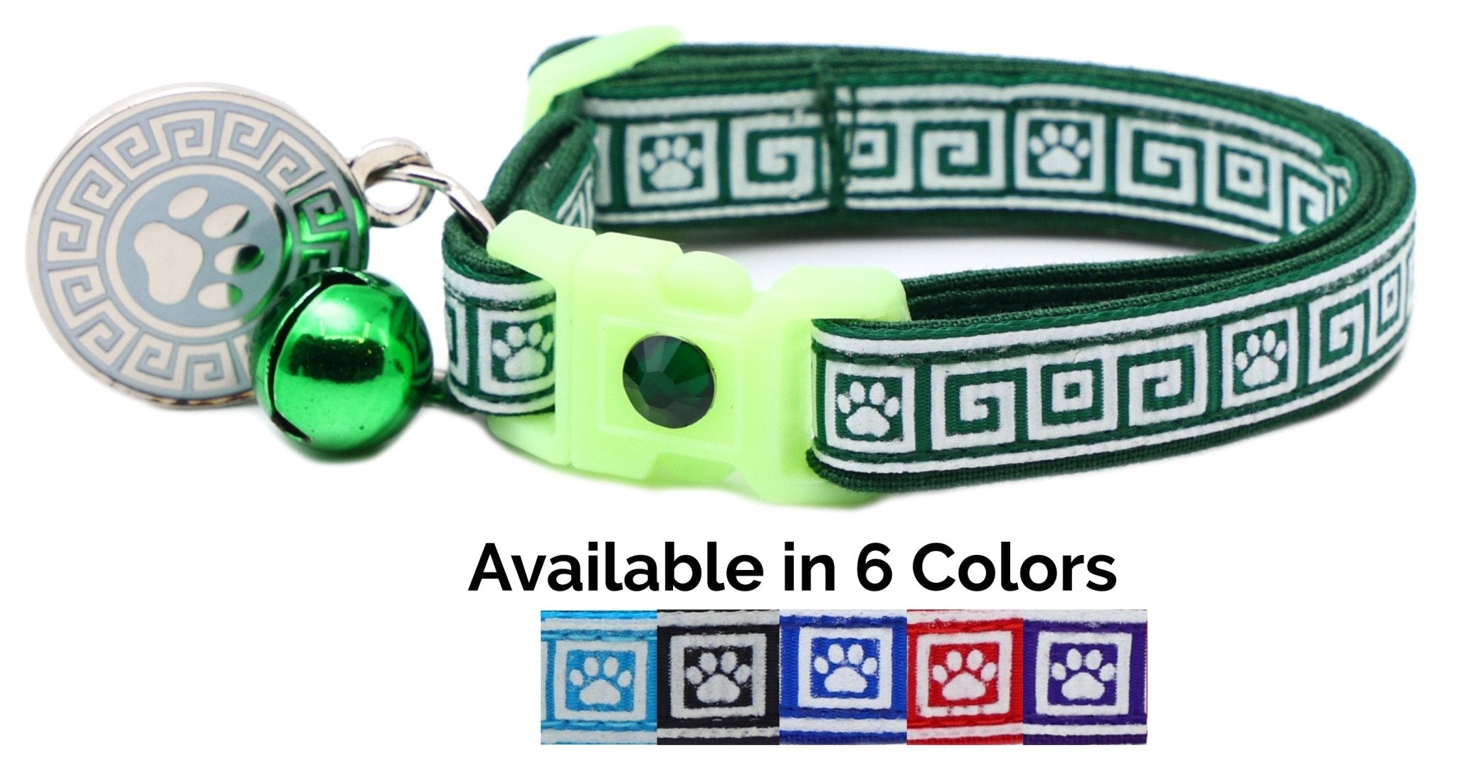 Greek Key Breakaway Cat Collar by Pugs2Persians
