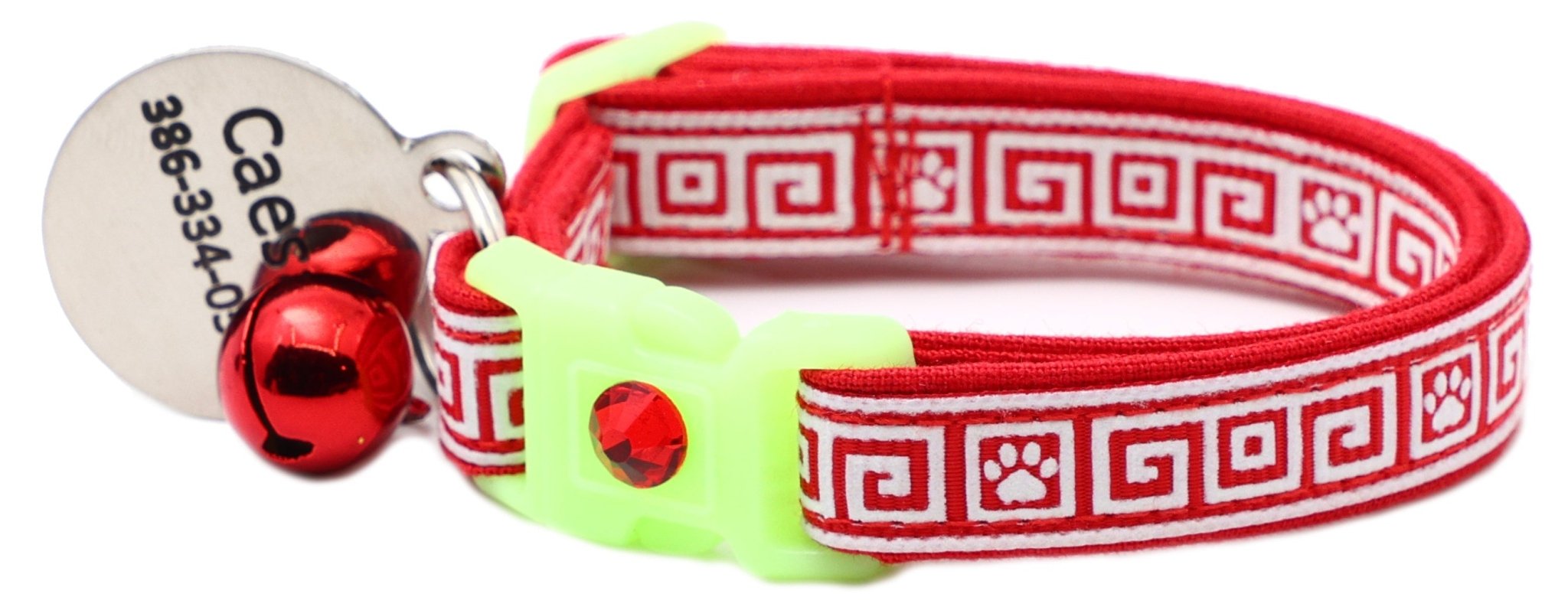 Greek Key Breakaway Cat Collar by Pugs2Persians