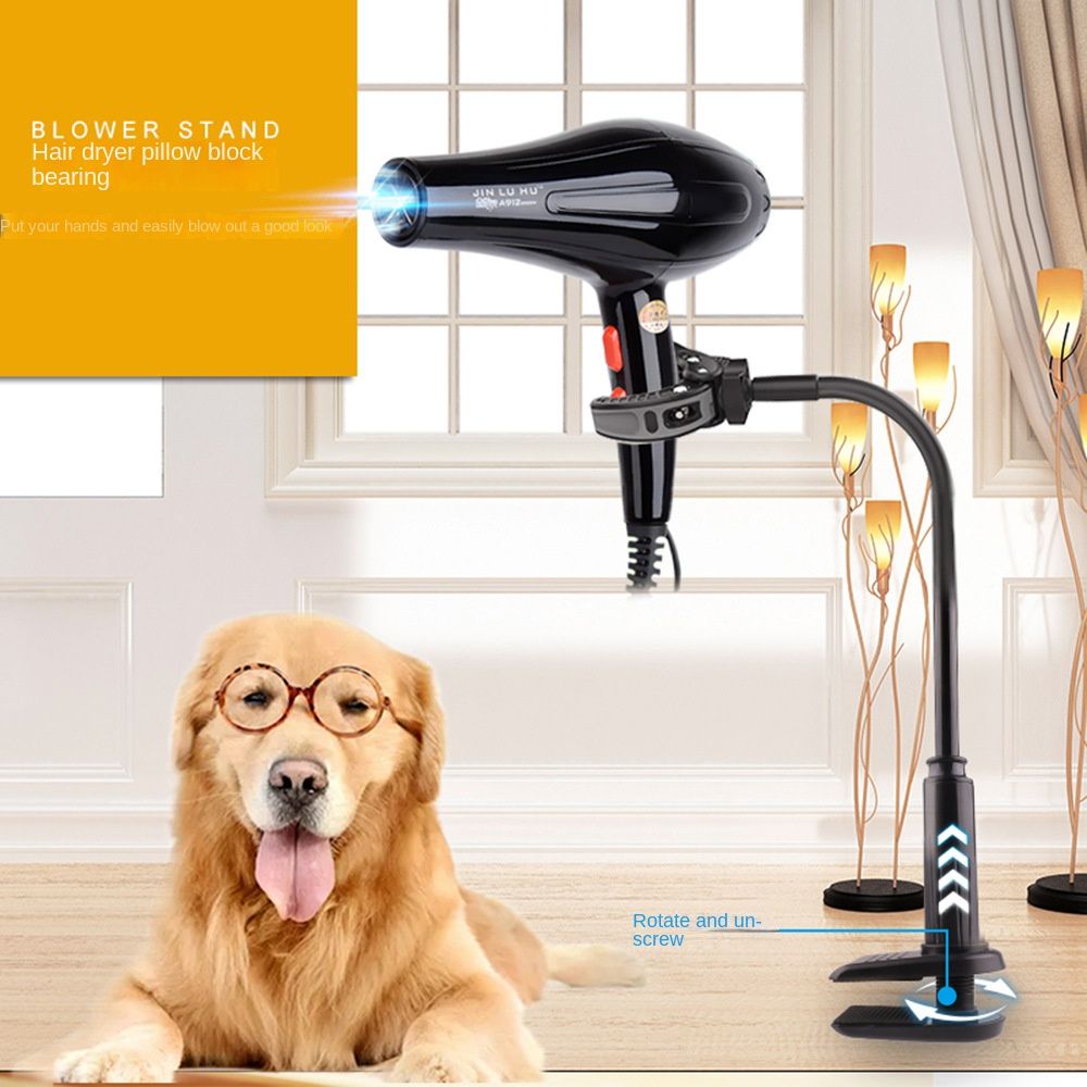 Hair Dryer Holder Hands 360 Degrees Rotatable Hands - Free Hair Dryer Stand Aluminum Alloy Gooseneck Pet Dog Cat Grooming Table Hair Dryer Clip Holder with Clamp Mount - Spot