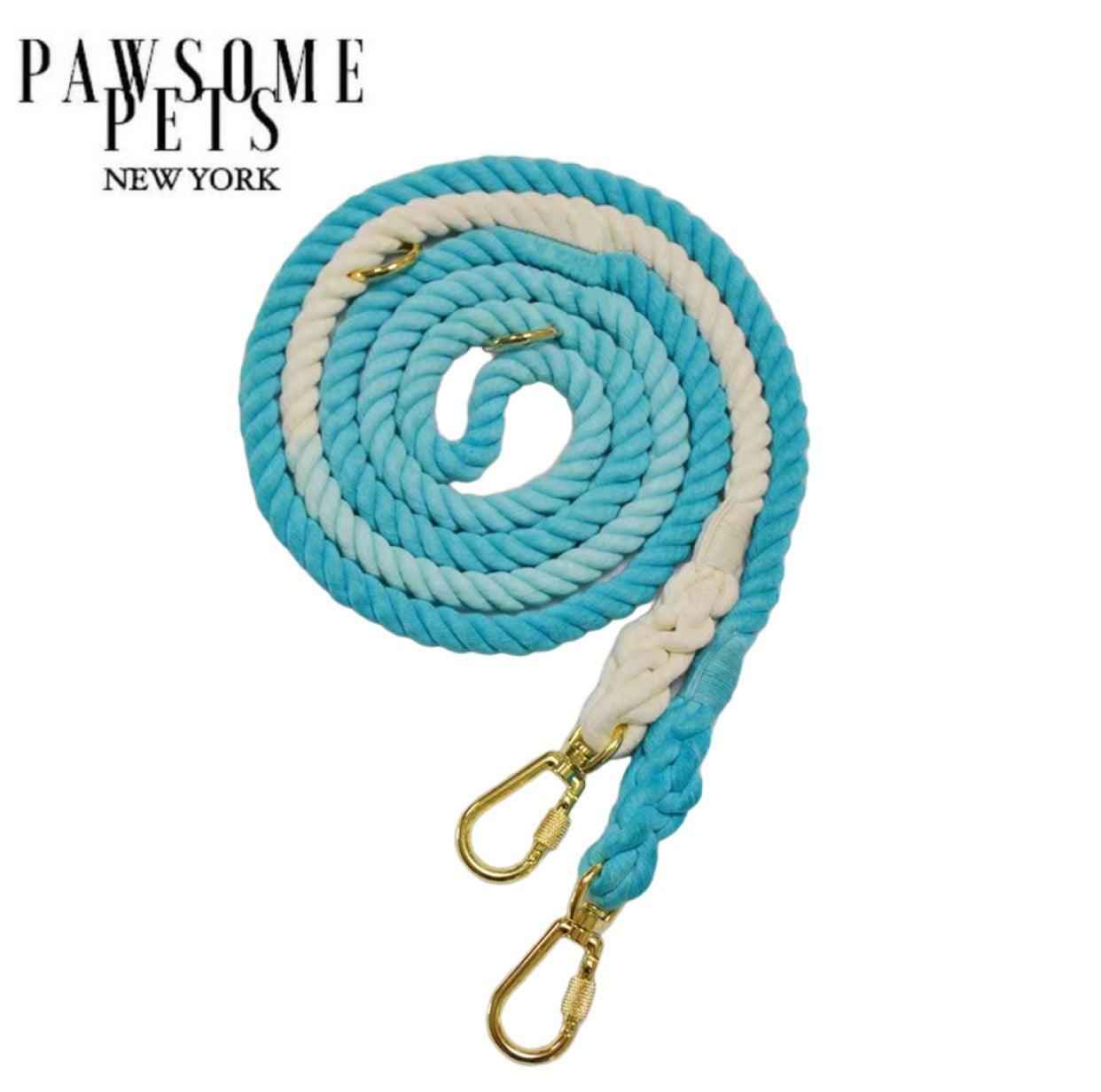 HANDS FREE DOG ROPE LEASH - OMBRE LIGHT BLUE by PAWSOME PETS