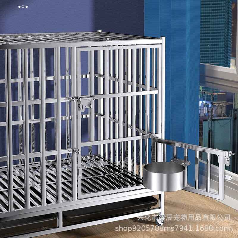 Heavy Duty Stainless Steel Dog Kennel Crate - shop_name pets petsupplys